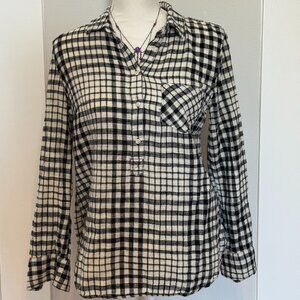 Merona Womens M Plaid Button Up Shirt  Long Sleeve, Plaid button down Medium